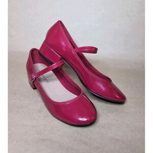 Madden Girl Sz 7‎ Tutuu Red Patent Low Heel Mary Janes Party Adjust Strap Teen